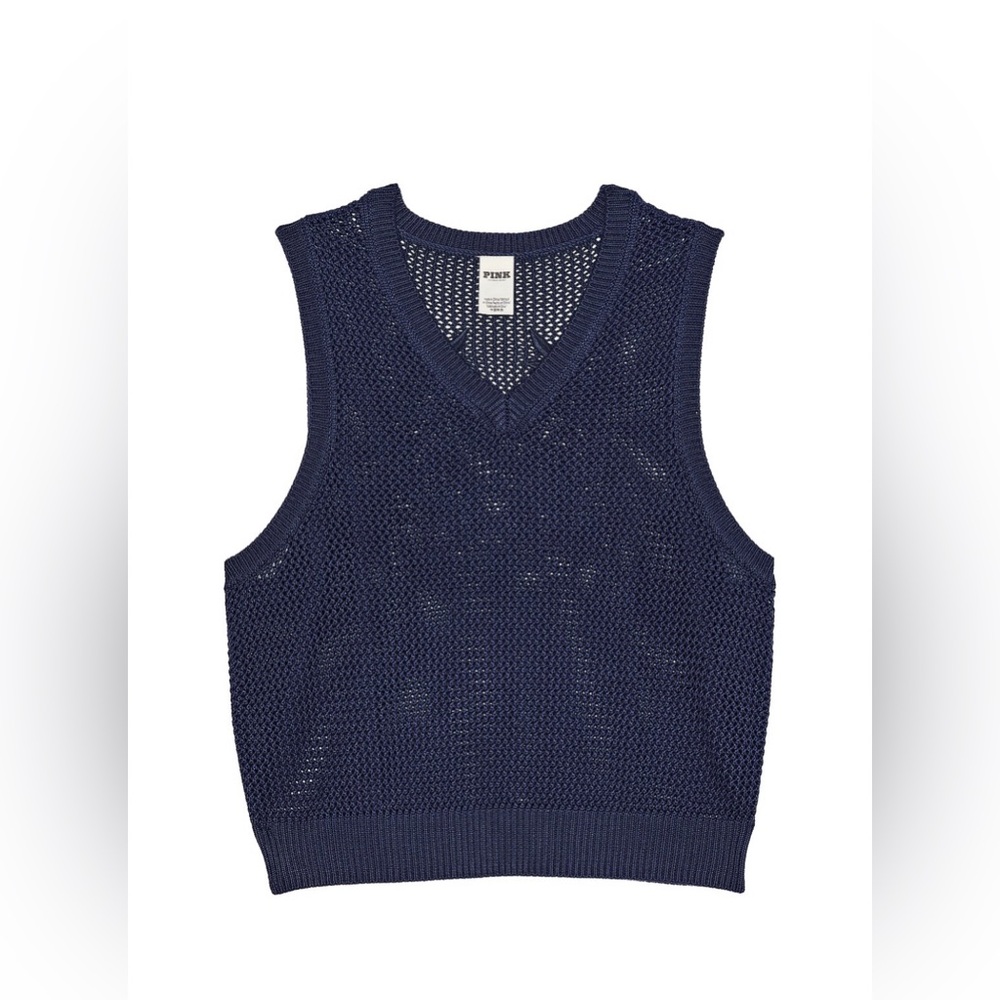 VS PINK CAMBRIDGE KNIT CROPPED VEST - Picture 4 of 8
